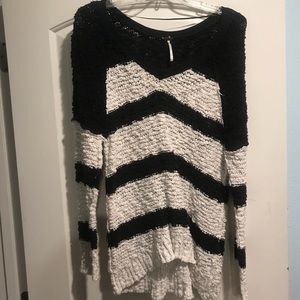 Free people black and white stripped sweater